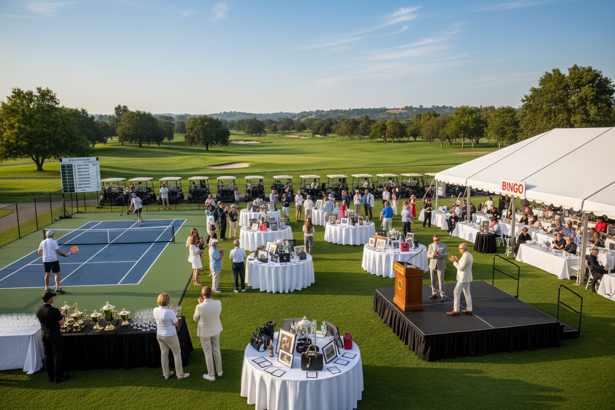 Golf tournament activities and amenities