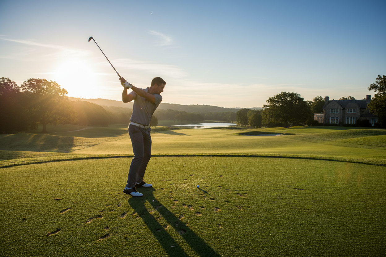 Professional golfer on golf course